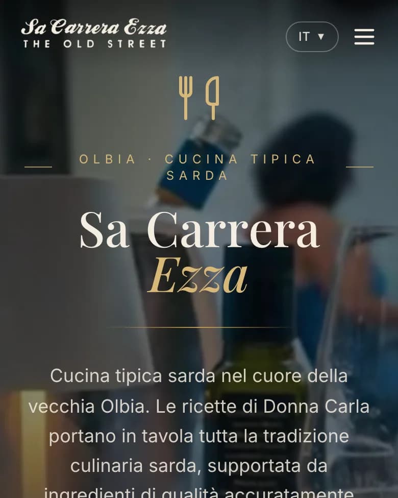 Schermata del sito Sa Carrera Ezza, realizzato da Agentit